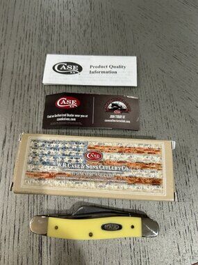 Case xx Knives Medium Stockman Yellow Synthetic S00035 Carbon Steel Pocket Knife